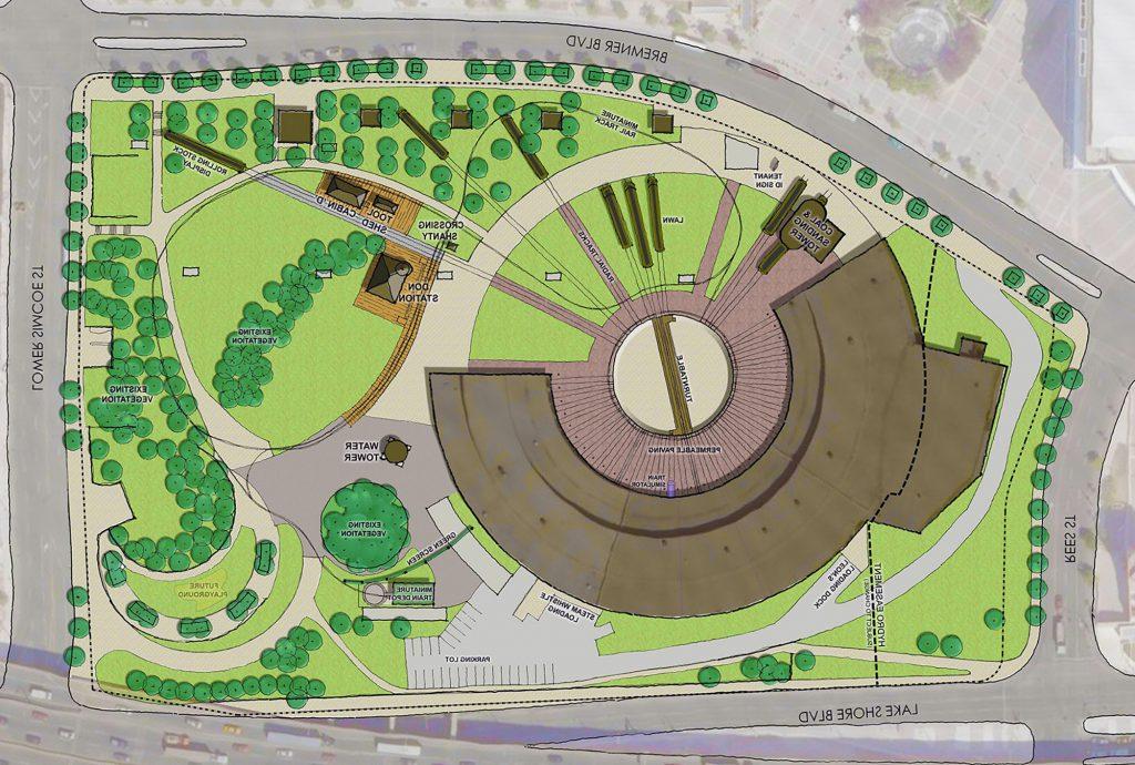 Roundhouse Park detailed map drawing. For full text, click on project PDF.